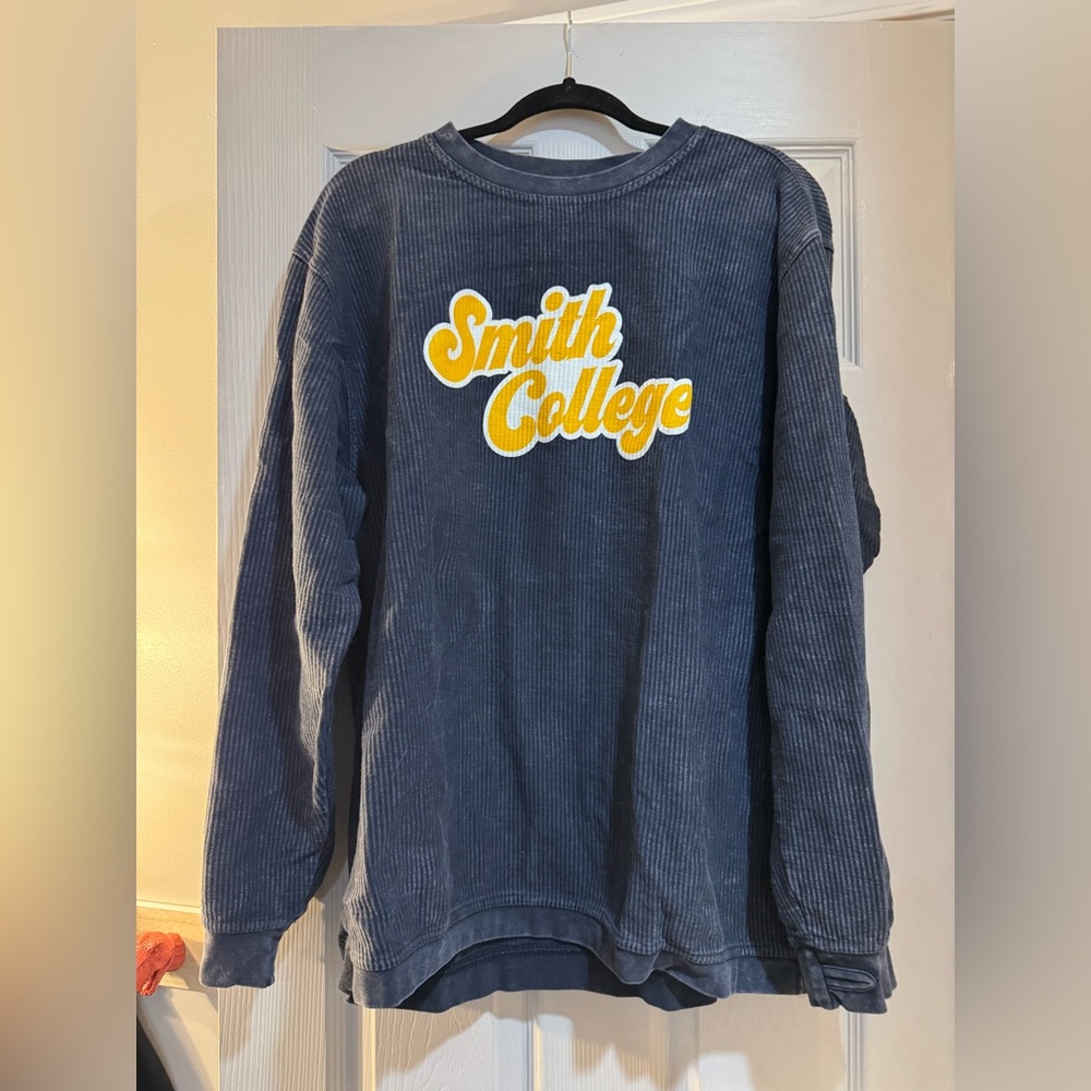 Navy Corduroy Long-Sleeve Pullover